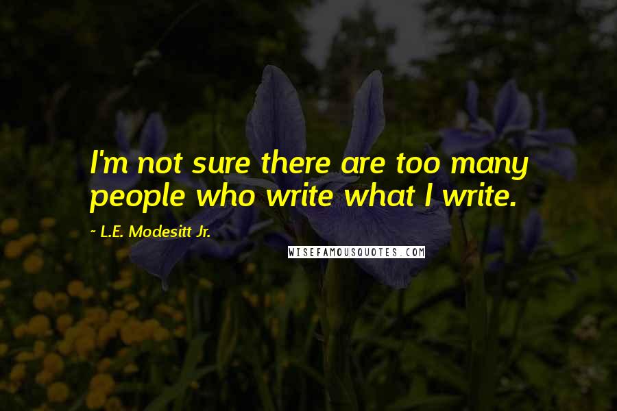 L.E. Modesitt Jr. Quotes: I'm not sure there are too many people who write what I write.