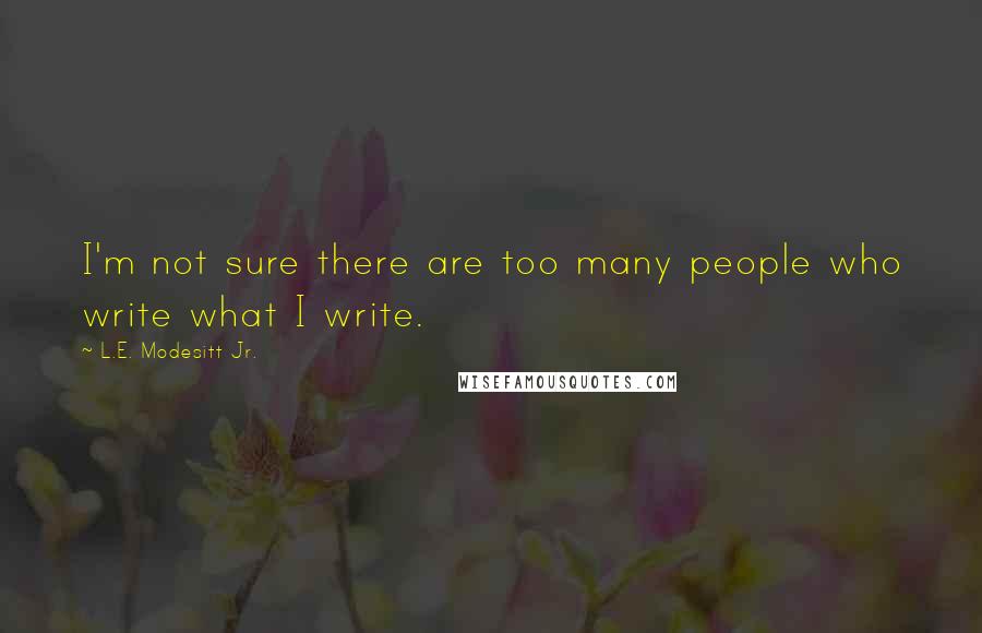 L.E. Modesitt Jr. Quotes: I'm not sure there are too many people who write what I write.