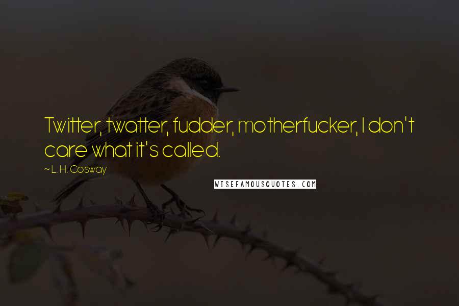 L. H. Cosway Quotes: Twitter, twatter, fudder, motherfucker, I don't care what it's called.