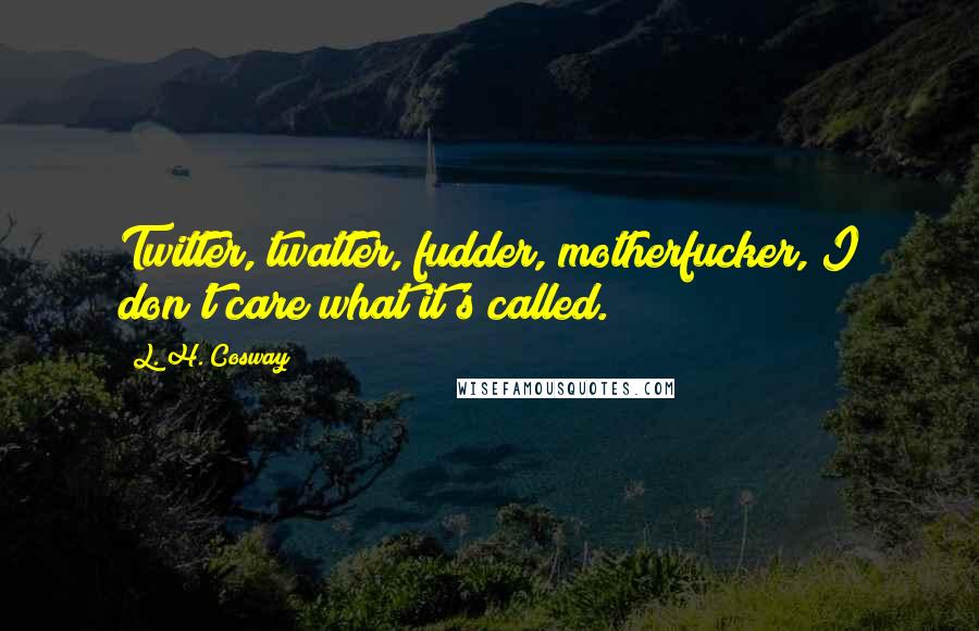 L. H. Cosway Quotes: Twitter, twatter, fudder, motherfucker, I don't care what it's called.