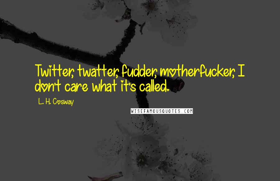 L. H. Cosway Quotes: Twitter, twatter, fudder, motherfucker, I don't care what it's called.