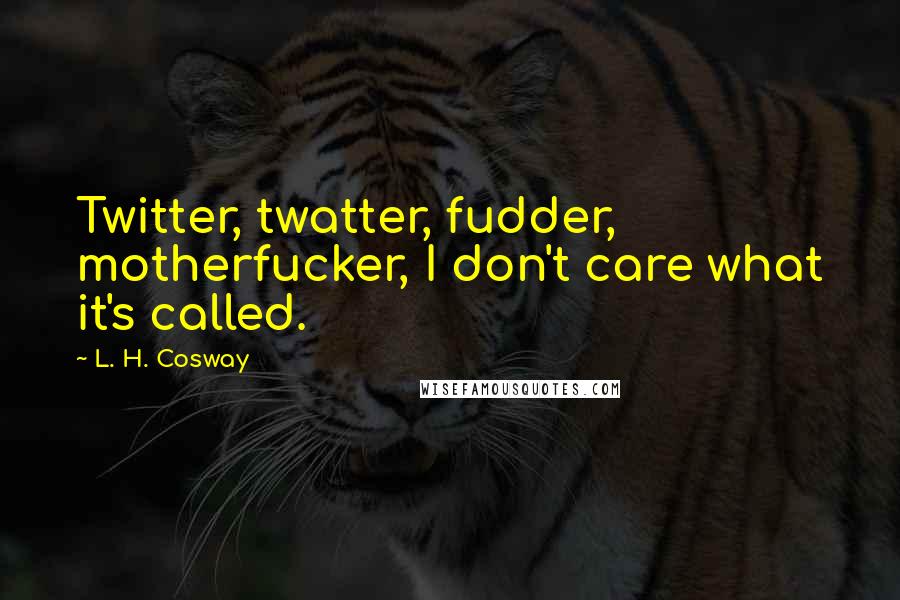 L. H. Cosway Quotes: Twitter, twatter, fudder, motherfucker, I don't care what it's called.