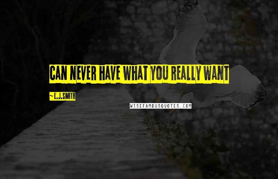 L.J.Smith Quotes: can never have what you really want