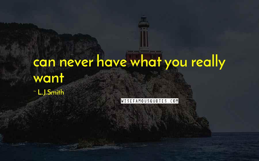 L.J.Smith Quotes: can never have what you really want