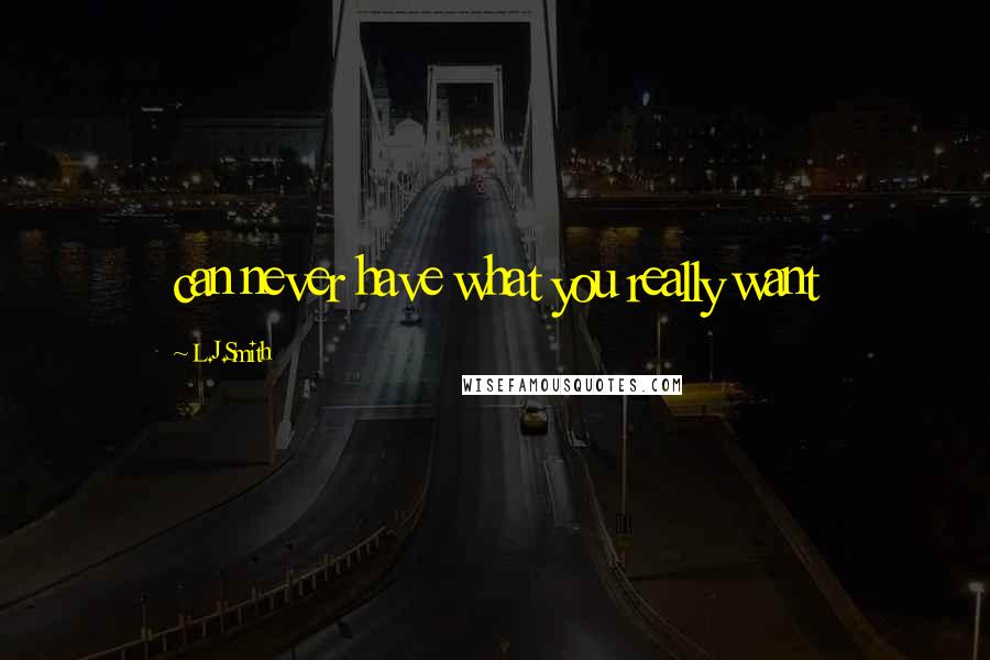 L.J.Smith Quotes: can never have what you really want