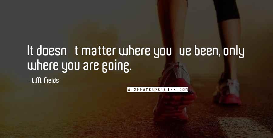 L.M. Fields Quotes: It doesn't matter where you've been, only where you are going.