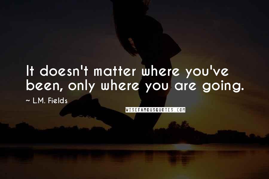 L.M. Fields Quotes: It doesn't matter where you've been, only where you are going.
