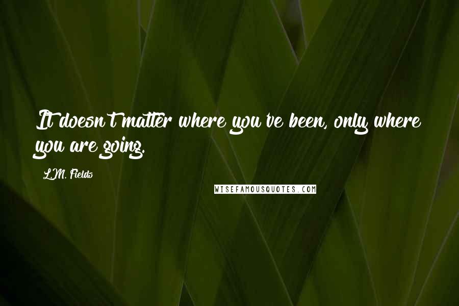 L.M. Fields Quotes: It doesn't matter where you've been, only where you are going.