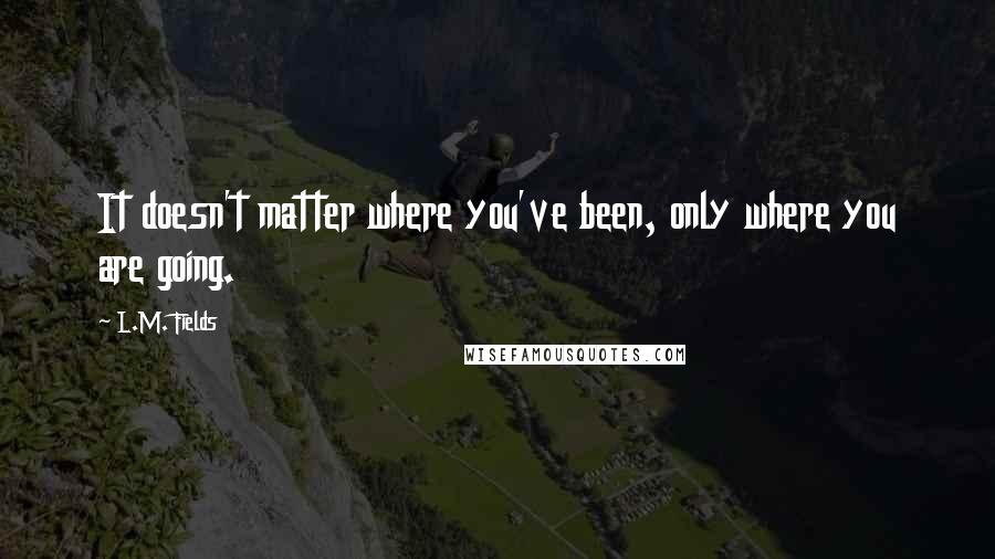 L.M. Fields Quotes: It doesn't matter where you've been, only where you are going.