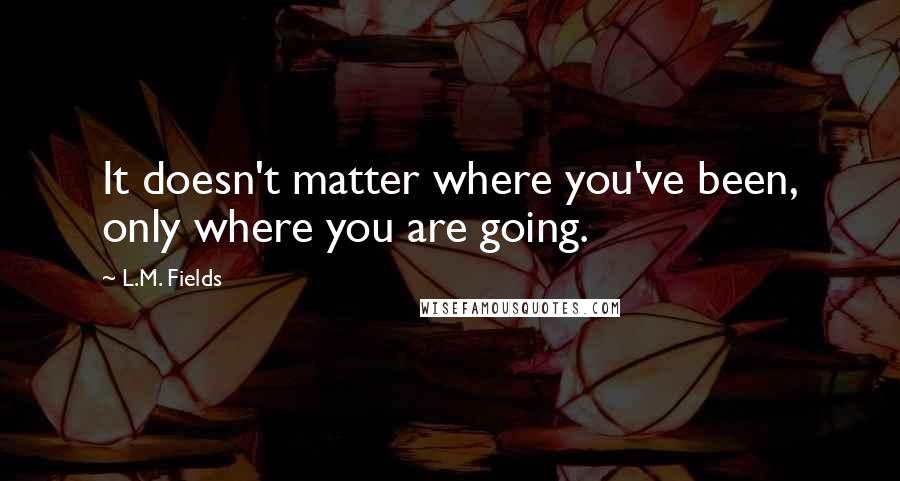 L.M. Fields Quotes: It doesn't matter where you've been, only where you are going.