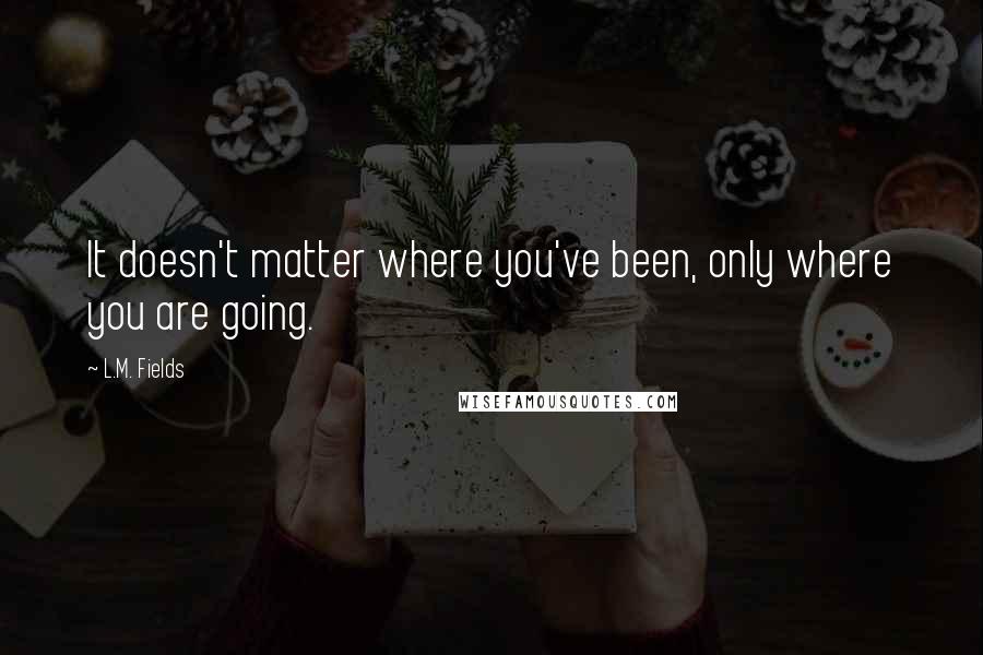 L.M. Fields Quotes: It doesn't matter where you've been, only where you are going.