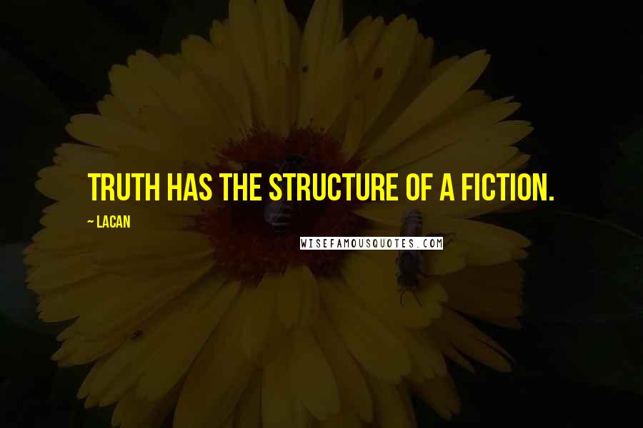 Lacan Quotes: Truth has the structure of a fiction.