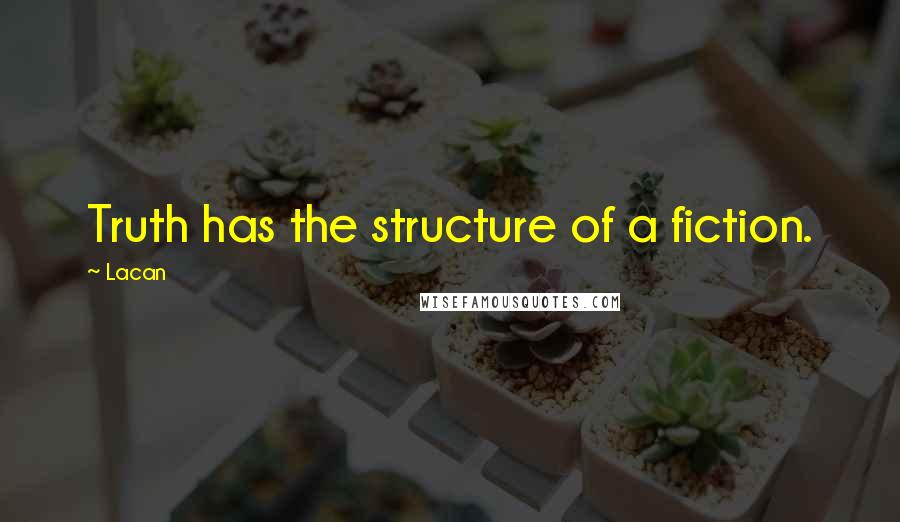 Lacan Quotes: Truth has the structure of a fiction.