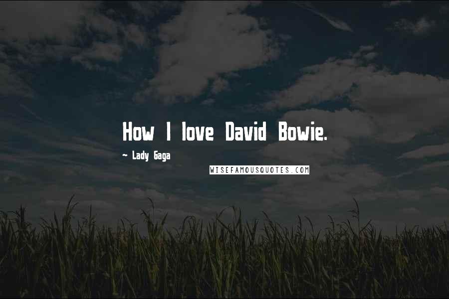 Lady Gaga Quotes: How I love David Bowie.