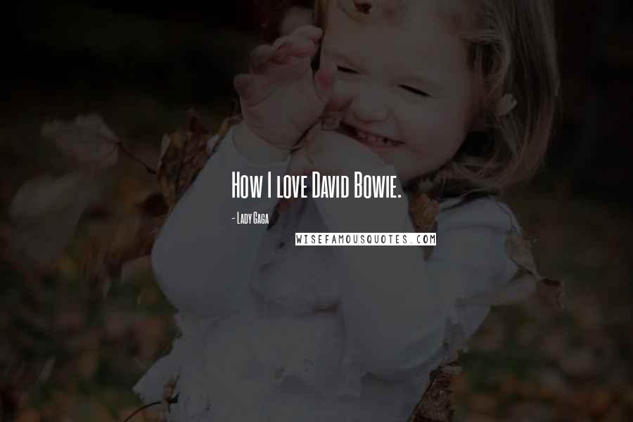 Lady Gaga Quotes: How I love David Bowie.