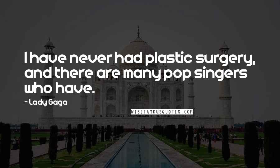 Lady Gaga Quotes: I have never had plastic surgery, and there are many pop singers who have.