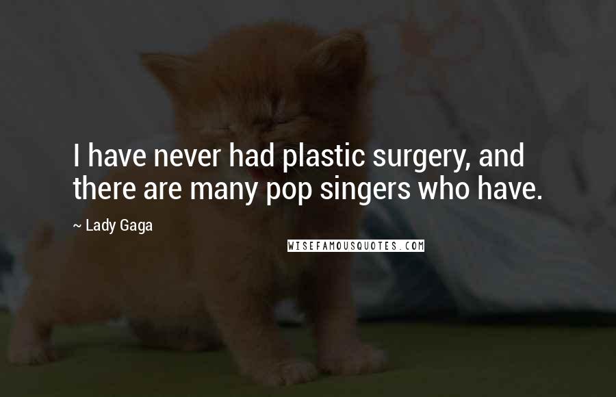 Lady Gaga Quotes: I have never had plastic surgery, and there are many pop singers who have.