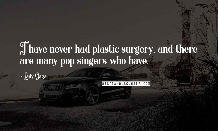Lady Gaga Quotes: I have never had plastic surgery, and there are many pop singers who have.
