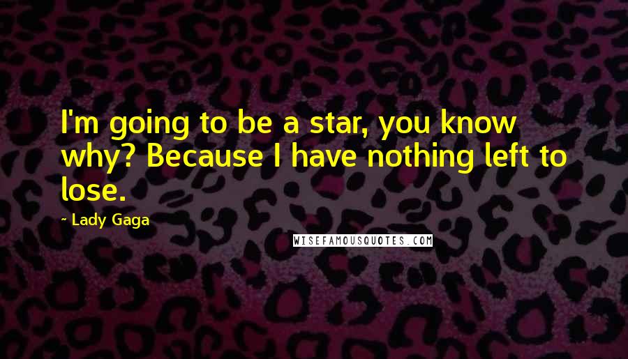 Lady Gaga Quotes: I'm going to be a star, you know why? Because I have nothing left to lose.