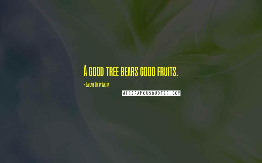 Lailah Gifty Akita Quotes: A good tree bears good fruits.