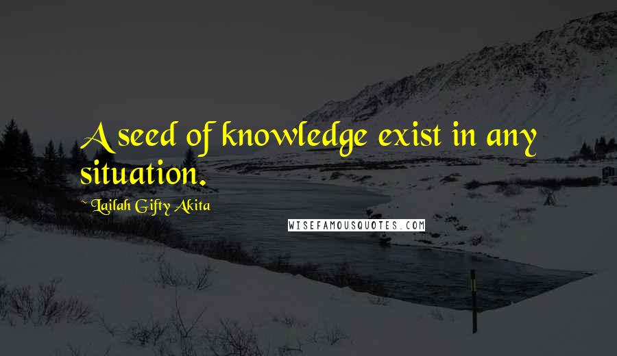 Lailah Gifty Akita Quotes: A seed of knowledge exist in any situation.