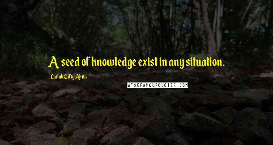 Lailah Gifty Akita Quotes: A seed of knowledge exist in any situation.