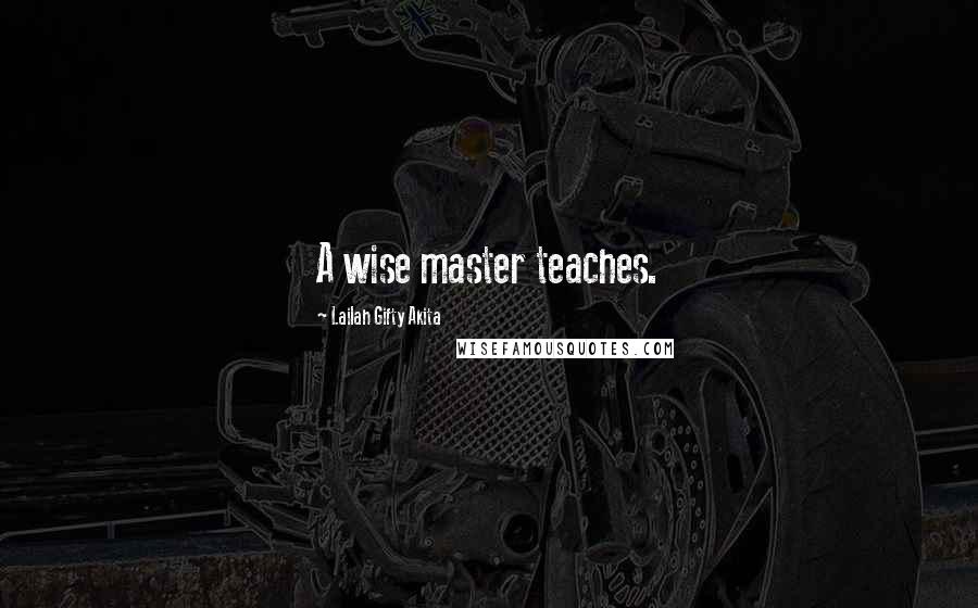 Lailah Gifty Akita Quotes: A wise master teaches.