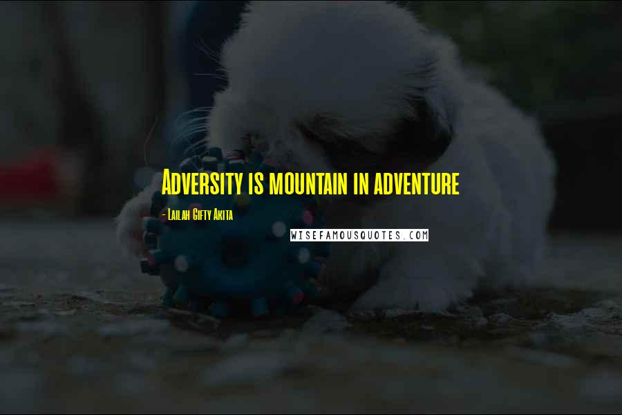 Lailah Gifty Akita Quotes: Adversity is mountain in adventure