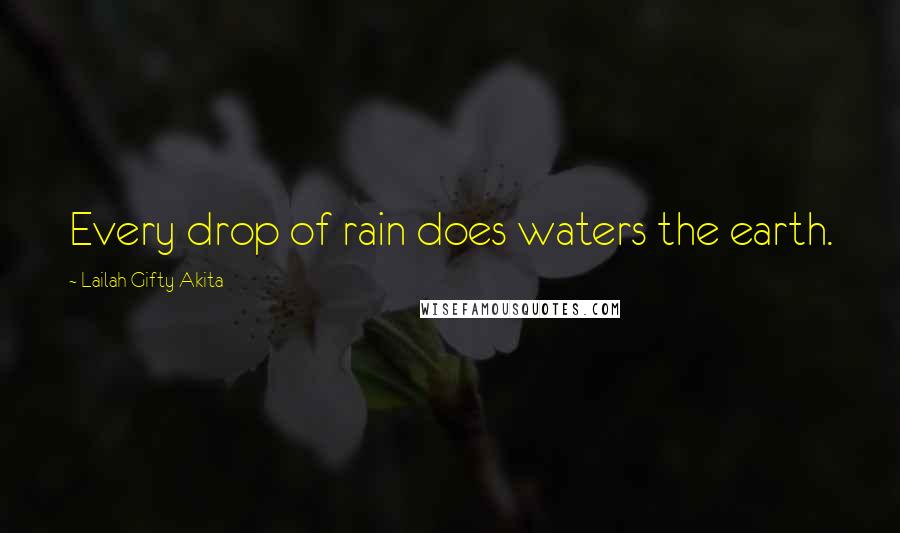 Lailah Gifty Akita Quotes: Every drop of rain does waters the earth.