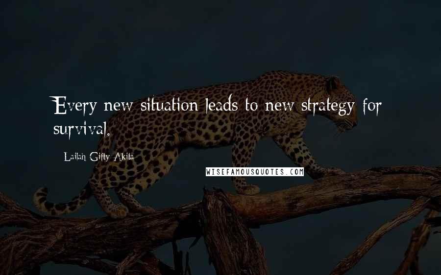 Lailah Gifty Akita Quotes: Every new situation leads to new strategy for survival.