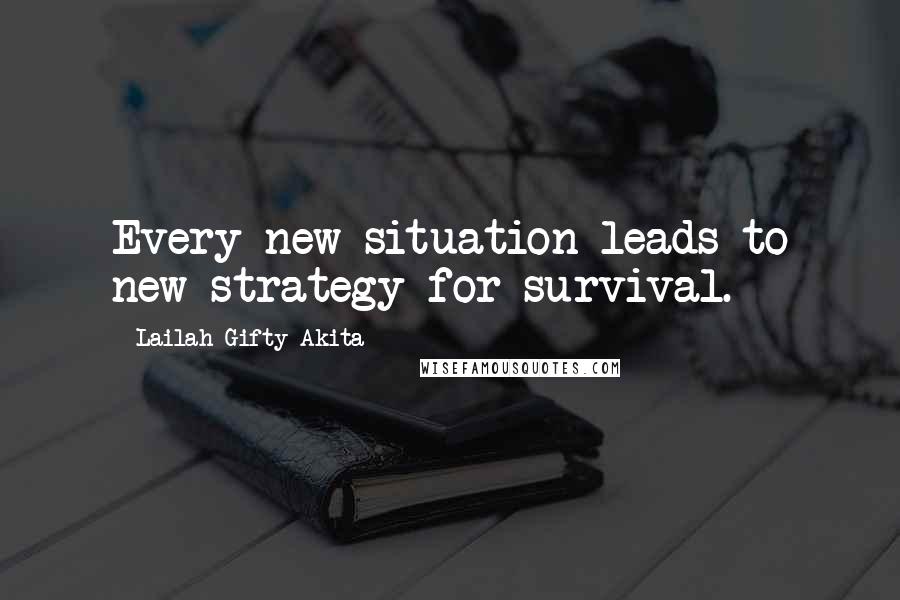 Lailah Gifty Akita Quotes: Every new situation leads to new strategy for survival.