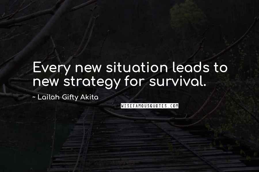 Lailah Gifty Akita Quotes: Every new situation leads to new strategy for survival.