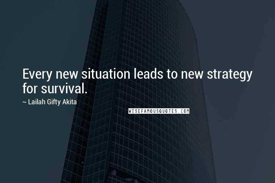 Lailah Gifty Akita Quotes: Every new situation leads to new strategy for survival.