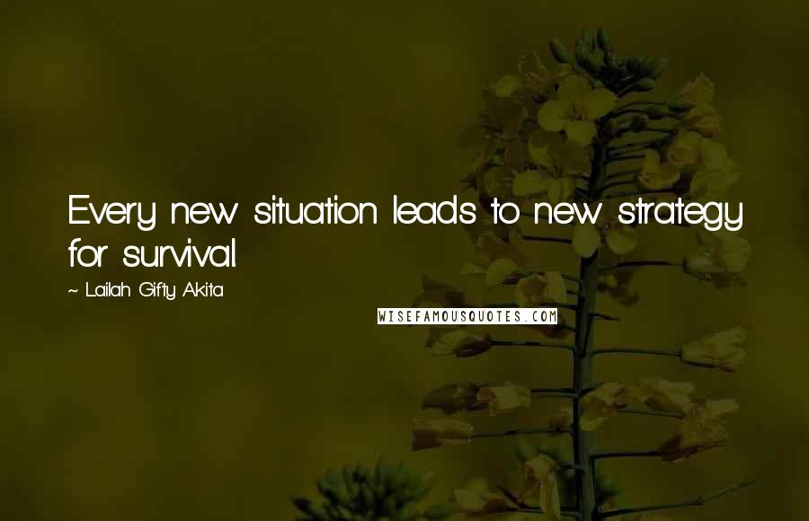 Lailah Gifty Akita Quotes: Every new situation leads to new strategy for survival.