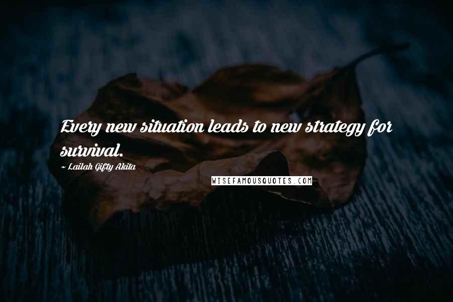 Lailah Gifty Akita Quotes: Every new situation leads to new strategy for survival.