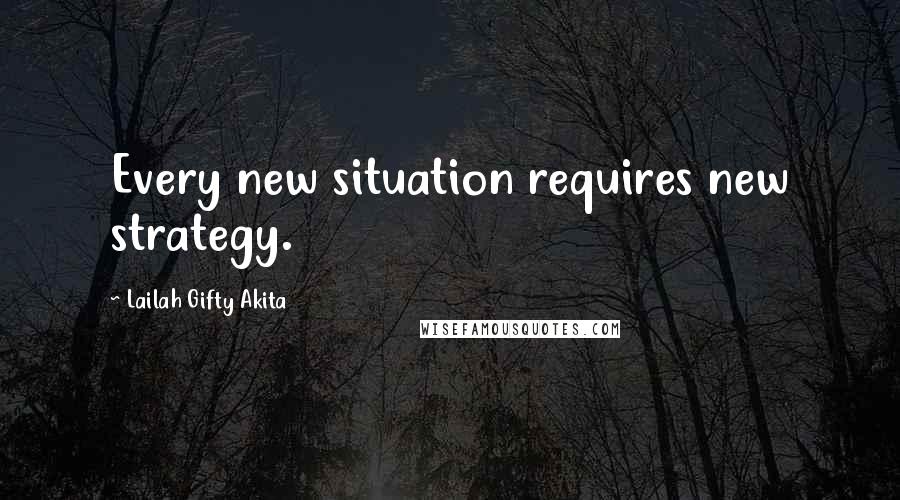 Lailah Gifty Akita Quotes: Every new situation requires new strategy.