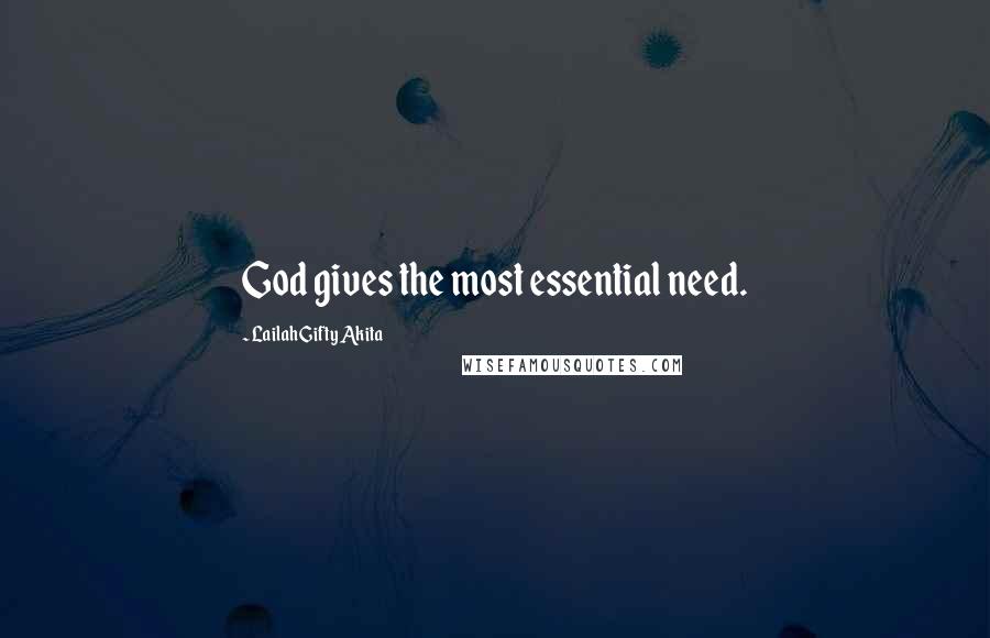 Lailah Gifty Akita Quotes: God gives the most essential need.