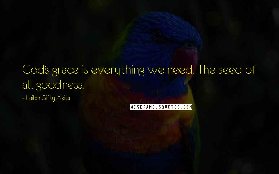 Lailah Gifty Akita Quotes: God's grace is everything we need. The seed of all goodness.