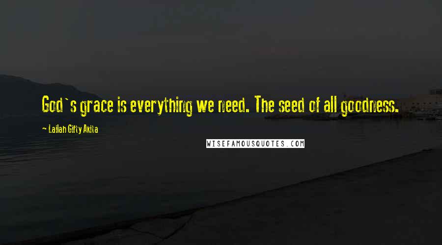 Lailah Gifty Akita Quotes: God's grace is everything we need. The seed of all goodness.