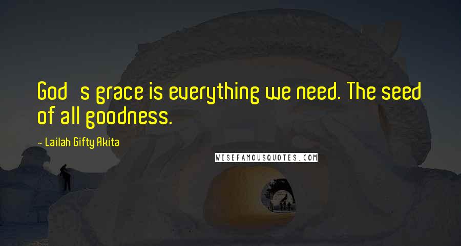 Lailah Gifty Akita Quotes: God's grace is everything we need. The seed of all goodness.