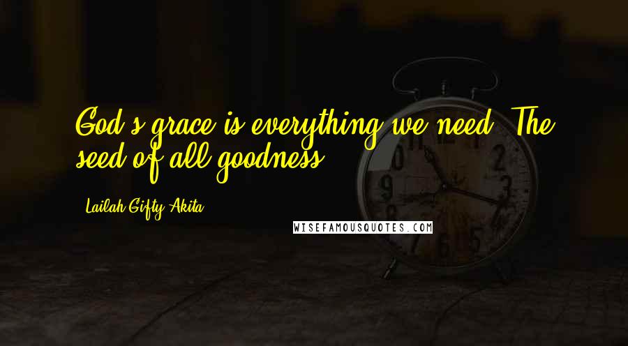 Lailah Gifty Akita Quotes: God's grace is everything we need. The seed of all goodness.