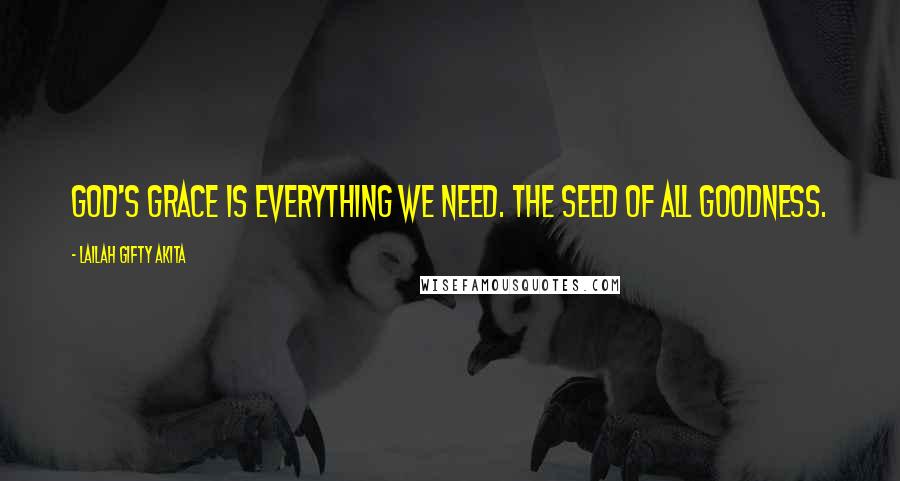 Lailah Gifty Akita Quotes: God's grace is everything we need. The seed of all goodness.