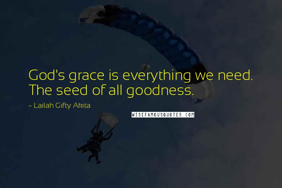 Lailah Gifty Akita Quotes: God's grace is everything we need. The seed of all goodness.