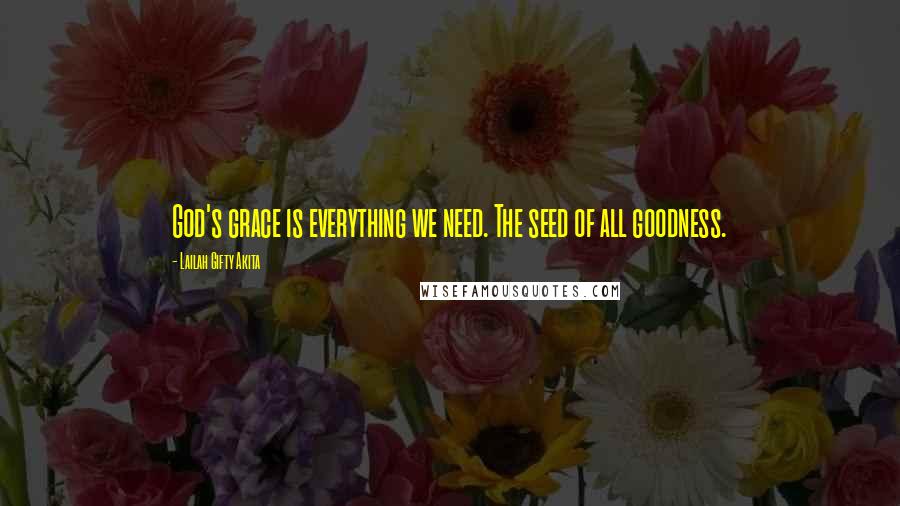 Lailah Gifty Akita Quotes: God's grace is everything we need. The seed of all goodness.