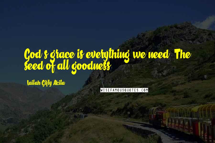 Lailah Gifty Akita Quotes: God's grace is everything we need. The seed of all goodness.