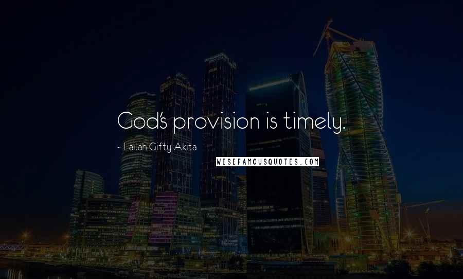 Lailah Gifty Akita Quotes: God's provision is timely.