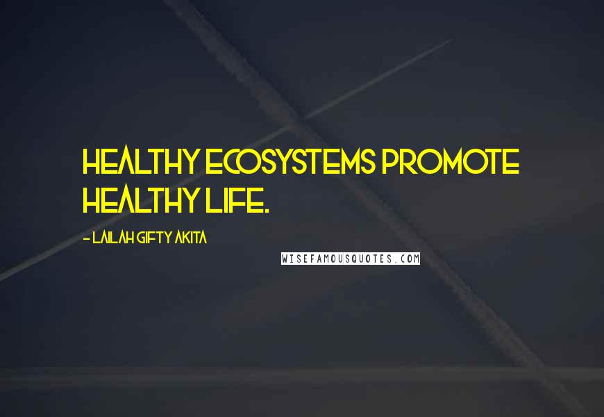 Lailah Gifty Akita Quotes: Healthy ecosystems promote healthy life.