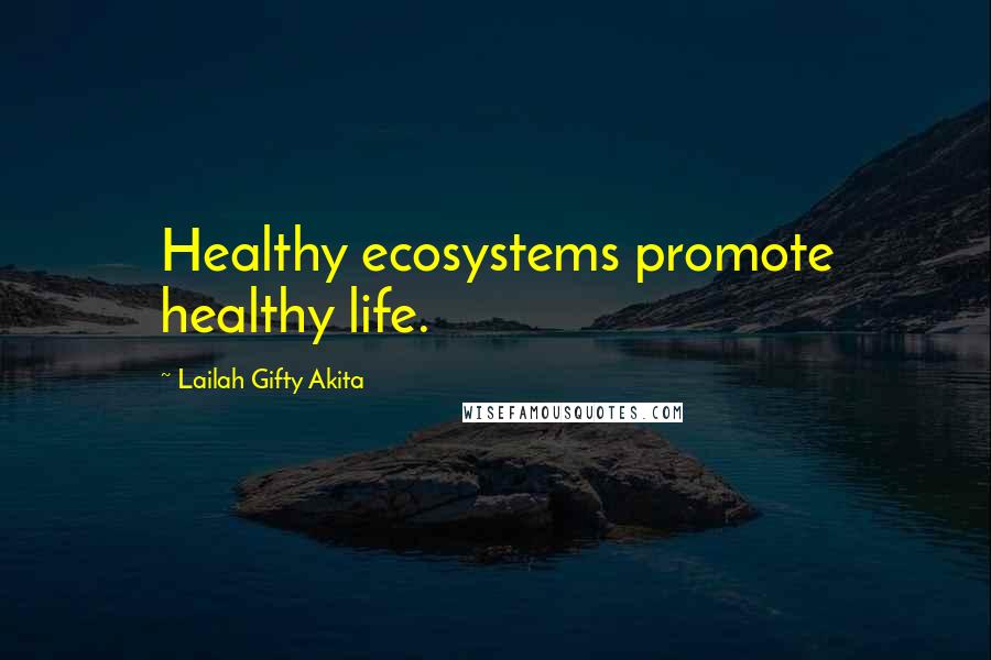 Lailah Gifty Akita Quotes: Healthy ecosystems promote healthy life.