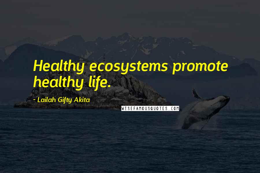 Lailah Gifty Akita Quotes: Healthy ecosystems promote healthy life.