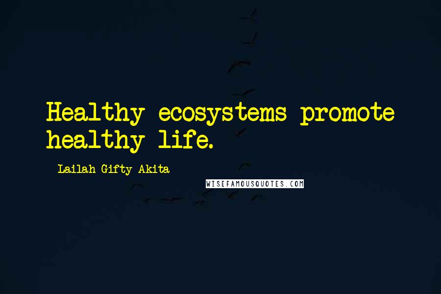 Lailah Gifty Akita Quotes: Healthy ecosystems promote healthy life.